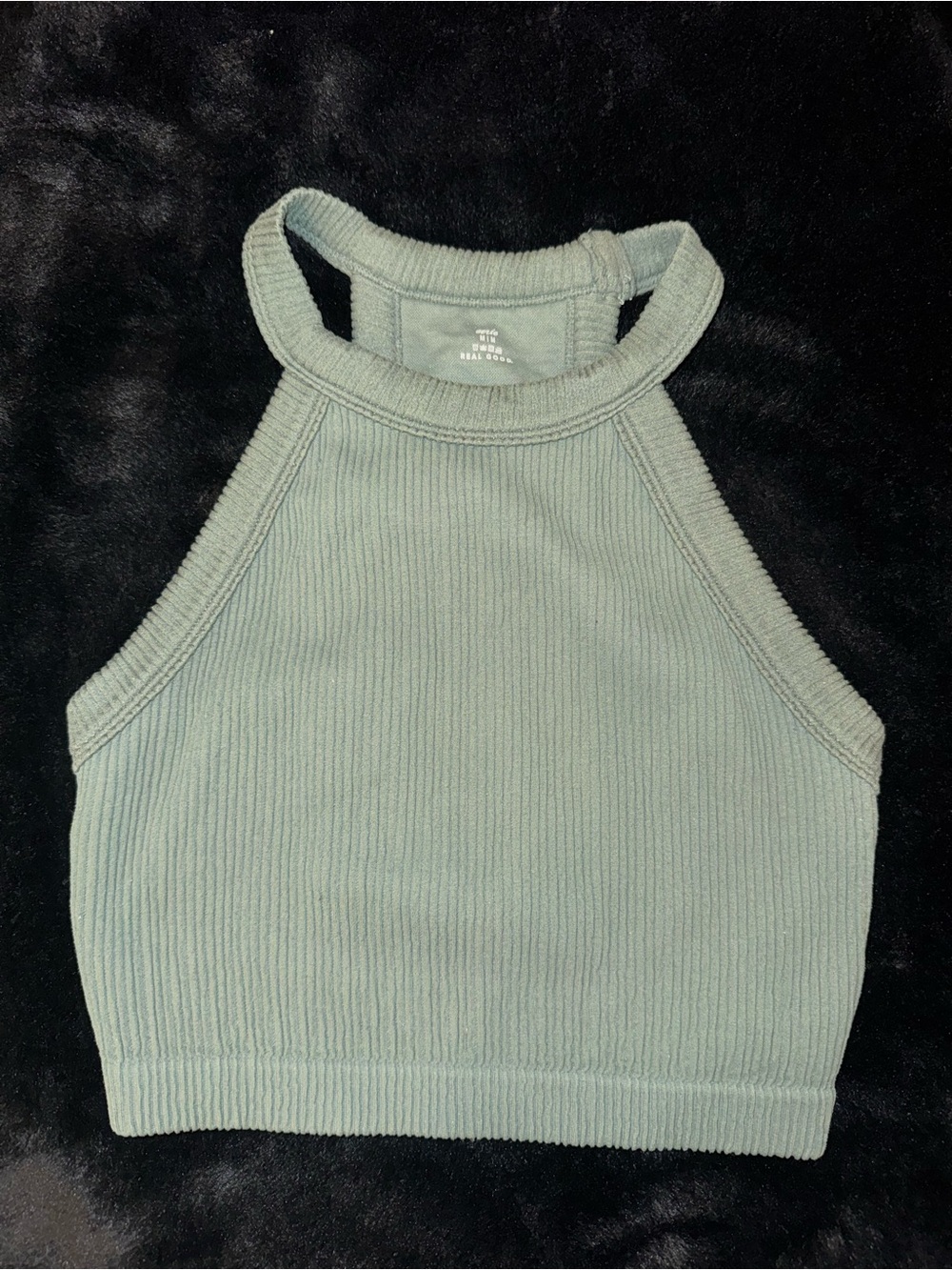 Aerie Ribbed High-Neck Crop Tank Top